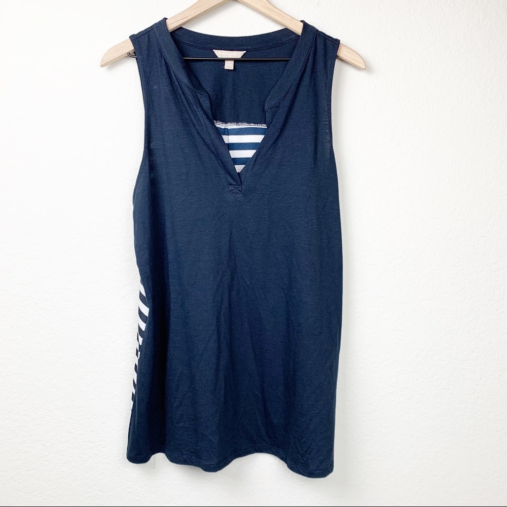 Banana Republic M Navy Blue striped Tank Blouse